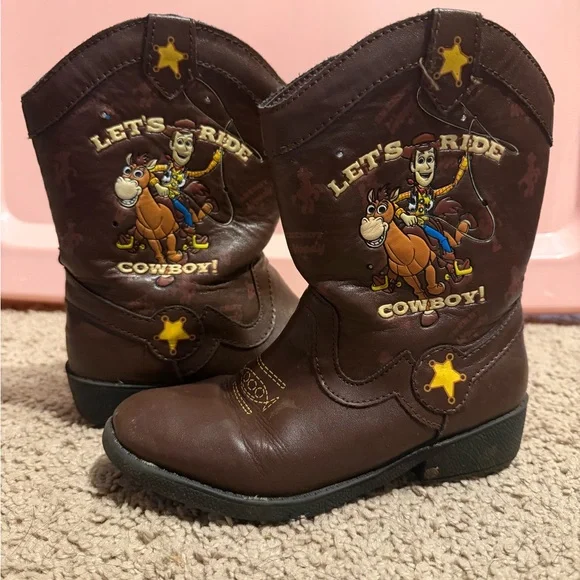 Disney Kids Cowboy Boots size US 11.  Toy Story Design - Brown light up - Picture 8 of 9